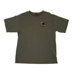 Vintage Las Vegas T-Shirt Men's Size L Brown-Green Embroidered Logo Made USA 90s